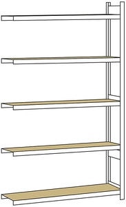 undefined, Weitspannregal, mit Spanplatte, Höhe 3000 mm Spannweite 1500 mm Anbauregal, Tiefe 400 mm, SCHULTE Weitspannregal, mit Spanplatte, Höhe 3000 mm, Spannweite 1500 mm, Anbauregal, Tiefe 400 mm