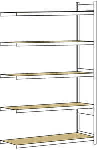 undefined, Weitspannregal, mit Spanplatte, Höhe 3000 mm Spannweite 1500 mm Anbauregal, Tiefe 800 mm, SCHULTE Weitspannregal, mit Spanplatte, Höhe 3000 mm, Spannweite 1500 mm, Anbauregal, Tiefe 800 mm