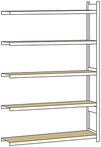 undefined, Weitspannregal, mit Spanplatte, Höhe 3000 mm Spannweite 2250 mm Anbauregal, Tiefe 400 mm, SCHULTE Weitspannregal, mit Spanplatte, Höhe 3000 mm, Spannweite 2250 mm, Anbauregal, Tiefe 400 mm