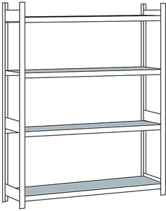 undefined, Weitspannregal, mit Stahlboden, Höhe 2500 mm Spannweite 2000 mm Grundregal, Tiefe 500 mm, SCHULTE Weitspannregal, mit Stahlboden, Höhe 2500 mm, Spannweite 2000 mm, Grundregal, Tiefe 500 mm