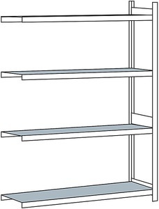 undefined, Weitspannregal, mit Stahlboden, Höhe 2500 mm Spannweite 1500 mm Anbauregal, Tiefe 600 mm, SCHULTE Weitspannregal, mit Stahlboden, Höhe 2500 mm, Spannweite 1500 mm, Anbauregal, Tiefe 600 mm