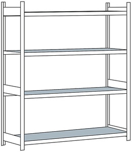 undefined, Weitspannregal, mit Stahlboden, Höhe 2500 mm Spannweite 2250 mm Grundregal, Tiefe 800 mm, SCHULTE Weitspannregal, mit Stahlboden, Höhe 2500 mm, Spannweite 2250 mm, Grundregal, Tiefe 800 mm