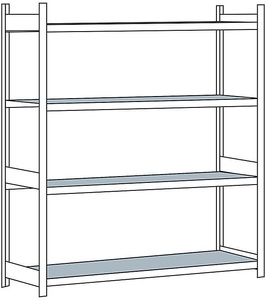 undefined, Weitspannregal, mit Stahlboden, Höhe 2500 mm Spannweite 2500 mm Grundregal, Tiefe 800 mm, SCHULTE Weitspannregal, mit Stahlboden, Höhe 2500 mm, Spannweite 2500 mm, Grundregal, Tiefe 800 mm