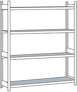 undefined, Weitspannregal, mit Stahlboden, Höhe 2500 mm Spannweite 2500 mm Grundregal, Tiefe 500 mm, SCHULTE Weitspannregal, mit Stahlboden, Höhe 2500 mm, Spannweite 2500 mm, Grundregal, Tiefe 500 mm