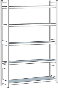undefined, Weitspannregal, mit Stahlboden, Höhe 3000 mm Spannweite 2000 mm Grundregal, Tiefe 500 mm, SCHULTE Weitspannregal, mit Stahlboden, Höhe 3000 mm, Spannweite 2000 mm, Grundregal, Tiefe 500 mm