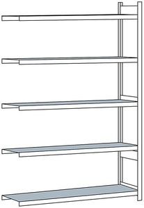undefined, Weitspannregal, mit Stahlboden, Höhe 3000 mm Spannweite 2000 mm Anbauregal, Tiefe 600 mm, SCHULTE Weitspannregal, mit Stahlboden, Höhe 3000 mm, Spannweite 2000 mm, Anbauregal, Tiefe 600 mm