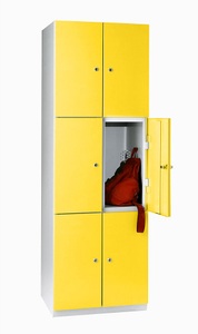 Wolf, Wolf Stahlspind, Z-Schrank 2 Abteile Türen zinkgelb, Wolf Z-Garderobenschrank, 2 Abteile, Türen zinkgelb