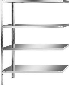 undefined, Edelstahlregal Regalhöhe 1500 mm Anbauregal, Breite x Tiefe 1100 x 500 mm, Edelstahlregal, Regalhöhe 1500 mm, Anbauregal, Breite x Tiefe 1100 x 500 mm