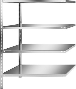 undefined, Edelstahlregal Regalhöhe 1500 mm Anbauregal, Breite x Tiefe 1100 x 800 mm, Edelstahlregal, Regalhöhe 1500 mm, Anbauregal, Breite x Tiefe 1100 x 800 mm