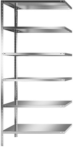 undefined, Edelstahlregal Regalhöhe 2500 mm Anbauregal, Breite x Tiefe 1100 x 600 mm, Edelstahlregal, Regalhöhe 2500 mm, Anbauregal, Breite x Tiefe 1100 x 600 mm