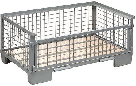 undefined, Gitterbox, mittelhohe Bauform 1 Längswand voll abklappbar ab 1 Stück, Gitterbox, mittelhohe Bauform, 1 Längswand voll abklappbar, ab 10 Stück