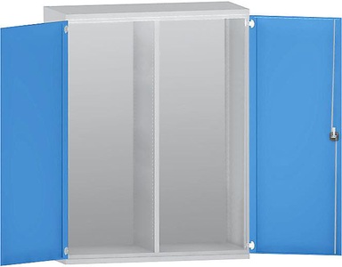 EUROKRAFT, EUROKRAFT Schwerlastschrank JUMBO aus Stahlblech Leerschrank mit Mitteltrennwand lichtgrau/lichtblau, 