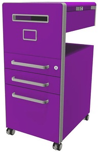 Bisley, BISLEY Assistenzmöbel Bite™, mit 1 Whiteboard, linksseitig öffnend mit 2 Universalschubladen, 1 Hängeregistraturschublade fuchsia, 