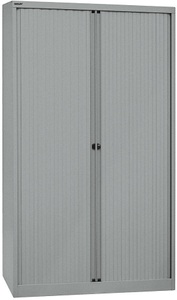 Bisley, BISLEY Euro-Rollladenschrank Breite 1200 mm, 4 Fachböden silber, BISLEY Rollladenschrank, 5 OH, Breite 1.200 mm, silber