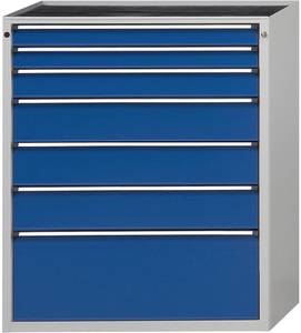 ANKE, ANKE Schubladenschrank BxT 1060 x 675 mm, Schubladentraglast 200 kg 7 Schubladen, Höhe 1280 mm, Front enzianblau, ANKE Schubladenschrank, BxT 1060 x 675 mm, Schubladentraglast 200 kg, 7 Schubladen, Höhe 1280 mm, Front enzianblau
