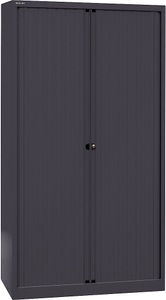 Bisley, BISLEY Euro-Rollladenschrank Breite 1000 mm, 4 Fachböden schwarz, BISLEY Rollladenschrank, 5 OH, Breite 1.000 mm, schwarz