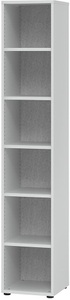 undefined, ANNY-AC - Regal mit Akustik-Rückwand HxBxT 2156 x 400 x 400 mm, 5 Fachböden lichtgrau, ANNY-AC - Regal mit Akustik-Rückwand, HxBxT 2156 x 400 x 400 mm, 5 Fachböden, lichtgrau