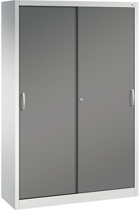 CP, CP ACURADO Schiebetürenschrank 3 Fachböden, 2 Schließfächer, HxBxT 1950 x 1200 x 400 mm lichtgrau / vulkangrau, C+P ACURADO Schiebetürenschrank, 3 Fachböden, 2 Schließfächer, HxBxT 1950 x 1200 x 400 mm, lichtgrau / vulkangrau