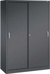CP, CP ACURADO Schiebetürenschrank 3 Fachböden, 2 Schließfächer, HxBxT 1950 x 1200 x 500 mm schwarzgrau, C+P ACURADO Schiebetürenschrank, 3 Fachböden, 2 Schließfächer, HxBxT 1950 x 1200 x 500 mm, schwarzgrau