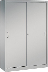CP, CP ACURADO Schiebetürenschrank 3 Fachböden, 2 Schließfächer, HxBxT 1950 x 1200 x 400 mm weißalu, C+P ACURADO Schiebetürenschrank, 3 Fachböden, 2 Schließfächer, HxBxT 1950 x 1200 x 400 mm, weißalu