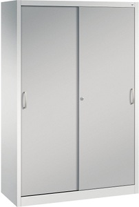 CP, CP ACURADO Schiebetürenschrank 3 Fachböden, 2 Schließfächer, HxBxT 1950 x 1200 x 500 mm lichtgrau / weißalu, C+P ACURADO Schiebetürenschrank, 3 Fachböden, 2 Schließfächer, HxBxT 1950 x 1200 x 500 mm, lichtgrau / weißalu