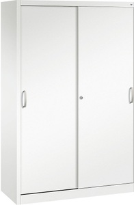 CP, CP ACURADO Schiebetürenschrank 3 Fachböden, 2 Schließfächer, HxBxT 1950 x 1200 x 500 mm verkehrsweiß, C+P ACURADO Schiebetürenschrank, 3 Fachböden, 2 Schließfächer, HxBxT 1950 x 1200 x 500 mm, verkehrsweiß