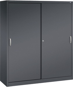 CP, CP ACURADO Schiebetürenschrank 6 Fachböden, 2 Schließfächer, HxBxT 1950 x 1600 x 500 mm schwarzgrau, C+P ACURADO Schiebetürenschrank, 6 Fachböden, 2 Schließfächer, HxBxT 1950 x 1600 x 500 mm, schwarzgrau