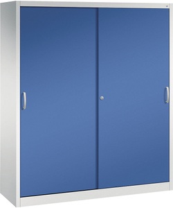 CP, CP ACURADO Schiebetürenschrank 6 Fachböden, 2 Schließfächer, HxBxT 1950 x 1600 x 500 mm lichtgrau / enzianblau, C+P ACURADO Schiebetürenschrank, 6 Fachböden, 2 Schließfächer, HxBxT 1950 x 1600 x 500 mm, lichtgrau / enzianblau