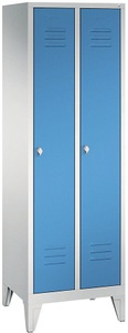 CP, CP CLASSIC Garderobenschrank mit Füßen 2 Abteile, Abteilbreite 300 mm lichtgrau / lichtblau, 