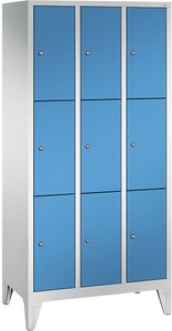 CP, CP CLASSIC Fächerschrank mit Füßen 3 Abteile, je 3 Fächer, Abteilbreite 300 mm lichtgrau / lichtblau, 