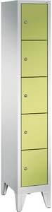 CP, CP CLASSIC Fächerschrank mit Füßen 1 Abteil, 5 Fächer, Abteilbreite 300 mm lichtgrau / viridingrün, 