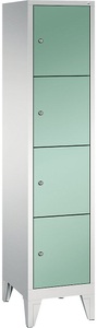 CP, CP CLASSIC Fächerschrank mit Füßen 1 Abteil, 4 Fächer, Abteilbreite 400 mm lichtgrau / lichtgrün, 