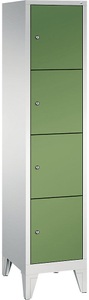CP, CP CLASSIC Fächerschrank mit Füßen 1 Abteil, 4 Fächer, Abteilbreite 400 mm lichtgrau / resedagrün, 