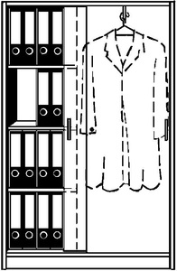 undefined, TINO - Schiebetürenschrank 3 Fachböden links, 4 Ordnerhöhen, rechts Garderobe Korpusfarbe Alusilber, Türfarbe Buche-Dekor, TINO - Schiebetürenschrank, 3 Fachböden links, 4 Ordnerhöhen, rechts Garderobe, Korpusfarbe Alusilber, Türfarbe Buche-Dekor
