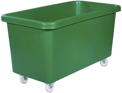 undefined, Rechteckbehälter aus Polyethylen, fahrbar Inhalt 450 l grün, ab 5 Stk, BASIC Rollbehälter, BxT 1308 x 699 mm, grün