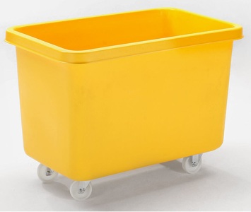 undefined, Rechteckbehälter aus Polyethylen, fahrbar Inhalt 340 l gelb, BASIC Rollbehälter, BxT 991 x 686 mm, gelb
