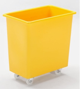 undefined, Rechteckbehälter aus Polyethylen, fahrbar Inhalt 135 l gelb, BASIC Rollbehälter, BxT 660 x 432 mm, gelb