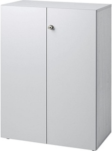 office akktiv, office akktiv ANNY - Aktenschrank Flügeltüren, 2 Fachböden lichtgrau / lichtgrau, Aktenschrank TOPAS LINE, 3 Ordnerhöhen, Türen abschliessbar, lichtgrau/lichtgrau