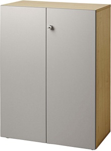 office akktiv, office akktiv ANNY - Aktenschrank Flügeltüren, 2 Fachböden Nussbaum-Dekor / alusilber, eurokraft pro ANNY - Aktenschrank, Flügeltüren, 2 Fachböden, Nussbaum-Dekor / alusilber