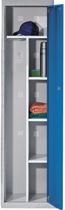 QUIPO, QUIPO Stahlschrank 1 Hutboden, 3 Fachböden lichtgrau / lichtblau, Anbauelement, 
