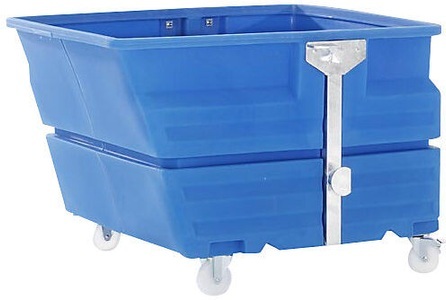 undefined, Kippbehälter, PE mit Traversenaufhängung, Rollen Volumen 0,8 m³, blau, Kippbehälter, PE, mit Traversenaufhängung, Rollen, Volumen 0,8 m³, blau