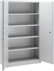 CP, CP Stahlschrank, feuergeschützt 4 Fachböden verstellbar, Breite 1200 mm lichtgrau, C+P Sicherheits-Flügeltürschrank, 5 OH, HxBxT 1.950 x 1.200 x 500 mm, lichtgrau/lichtgrau