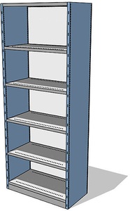 undefined, Regal-Schrank-System mit Rück- und Seitenwänden Regalhöhe 2500 mm Grundregal Breite x Tiefe 930 x 500 mm, 