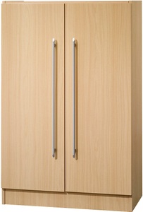 undefined, Aktenschrank Höhe 1270 mm, 2 Fachböden Dekor Buche, Flügeltürenschrank 3 OH, B 800 x T 420 x H 1270 mm, Buche-Dekor