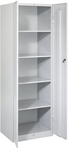 Wolf, Wolf Stahlschrank Breite 600 mm, 4 Böden Türen lichtgrau, Wolf Stahlschrank, Breite 600 mm, 4 Böden, Türen lichtgrau