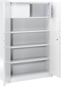 CP, CP Stahlschrank, feuergeschützt 3 Fachböden verstellbar, 1 Schließfach, Breite 1200 mm lichtgrau, C+P Feuergeschützter Stahlschrank, gemäß DIN 4102, HxBxT 1950 x 1200 x 500 mm, lichtgrau, mit Schließfach