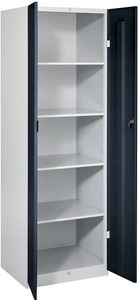 Wolf, Wolf Stahlschrank Breite 600 mm, 4 Böden Türen tiefschwarz, Wolf Stahlschrank, Breite 600 mm, 4 Böden, Türen tiefschwarz