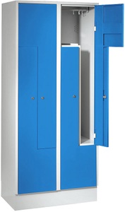Wolf, Wolf Stahlspind, Z-Schrank 4 Abteile Türen lichtblau, Wolf Z-Garderobenschrank, 4 Abteile, Türen lichtblau