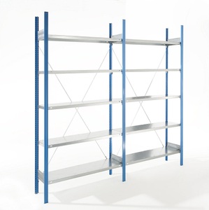 EUROKRAFT, EUROKRAFT Fachboden-Steckregal, blau / verzinkt Regalhöhe 2350 mm, Fachbodenbreite 1215 mm Anbauregal, Fachbodentiefe 350 mm, eurokraft pro Fachboden-Steckregal, blau / verzinkt, Regalhöhe 2350 mm, Fachbodenbreite 1215 mm, Anbauregal, Fachbodentiefe 350 mm