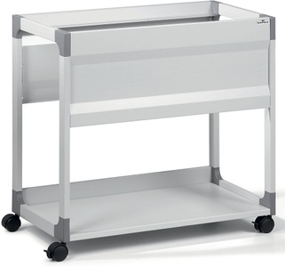 Durable, DURABLE Hängemappenwagen für 90 Mappen, 1 Etage, 1 Ablageboden lichtgrau, Hängemappenwagen System File Trolley 80 A4, grau